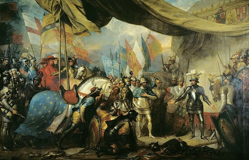 Edoardo, il Principe Nero, riceve re Giovanni di Francia dopo la battaglia di Poitiers - Royal Collection